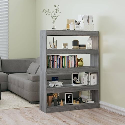 HANJIEFACAI Bücherregal/Raumteiler Grau Sonoma 100x30x135 cm Small Shelf Book Shelf Small Bookshelf Display Cabinet für Wohnzimmer Schlafzimmer Balkon Arbeitszimmer HANJIEFACAI Bücherregal/Raumteiler Grau Sonoma 100x30x135 cm Small Shelf Book Shelf Small Bookshelf Display Cabinet für Wohnzimmer Schlafzimmer Balkon Arbeitszimmer von HANJIEFACAI