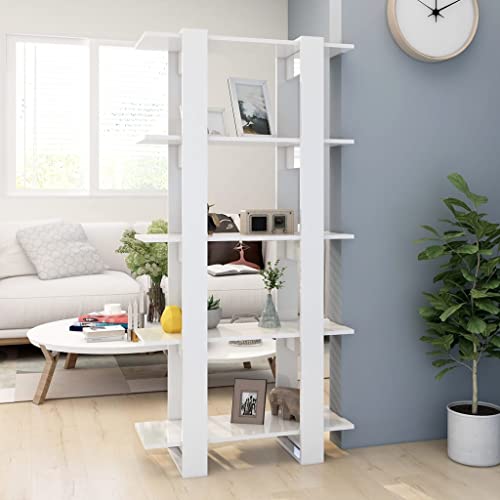 HANJIEFACAI Bücherregal/Raumteiler Hochglanz-Weiß 80x30x160 cm Vitrine Book Shelf Bookcase Display Cabinet für Wohnzimmer Flur Arbeitszimmer Schlafzimmer HANJIEFACAI Bücherregal/Raumteiler Hochglanz-Weiß 80x30x160 cm Vitrine Book Shelf Bookcase Display Cabinet für Wohnzimmer Flur Arbeitszimmer Schlafzimmer von HANJIEFACAI