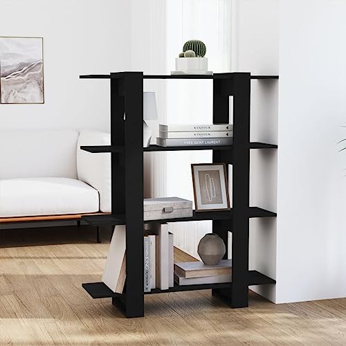 HANJIEFACAI Bücherregal/Raumteiler Schwarz 100x30x123,5 cm Small Shelf Bookcase Small Bookshelf Display Cabinet für Balkon Arbeitszimmer Wohnzimmer Schlafzimmer HANJIEFACAI Bücherregal/Raumteiler Schwarz 100x30x123,5 cm Small Shelf Bookcase Small Bookshelf Display Cabinet für Balkon Arbeitszimmer Wohnzimmer Schlafzimmer von HANJIEFACAI