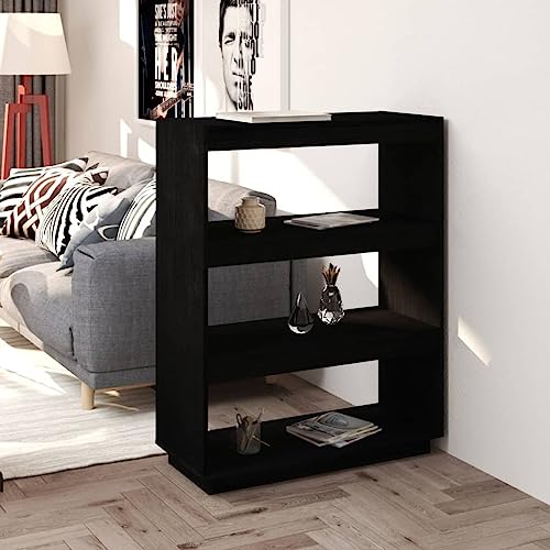 HANJIEFACAI Bücherregal/Raumteiler Schwarz 80x35x103 cm Massivholz Kiefer Small Shelf Book Shelf Cabinet Shelves for Bedroom für Flur Balkon Arbeitszimmer Schlafzimmer HANJIEFACAI Bücherregal/Raumteiler Schwarz 80x35x103 cm Massivholz Kiefer Small Shelf Book Shelf Cabinet Shelves for Bedroom für Flur Balkon Arbeitszimmer Schlafzimmer von HANJIEFACAI