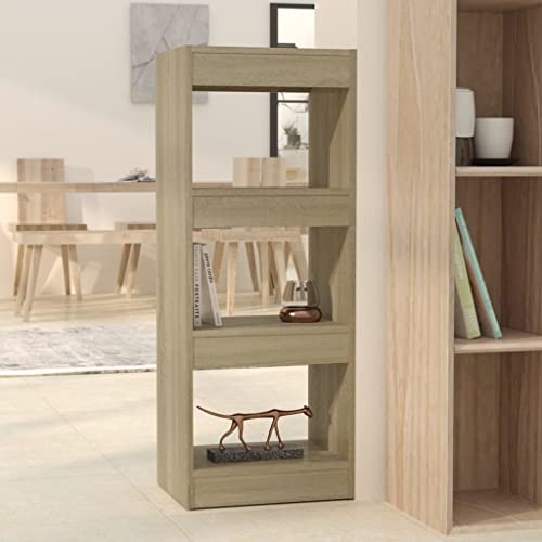HANJIEFACAI Bücherregal/Raumteiler Sonoma-Eiche 40x30x103 cm Holzwerkstoff Small Shelf Book Shelf Cabinet Book Shelves für Arbeitszimmer Wohnzimmer Flur Balkon von HANJIEFACAI