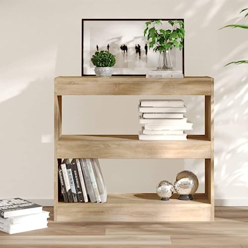 HANJIEFACAI Bücherregal/Raumteiler Sonoma-Eiche 80x30x72 cm Small Bookcase Book Shelf Bookcase Book Shelves für Arbeitszimmer Balkon Schlafzimmer Wohnzimmer von HANJIEFACAI