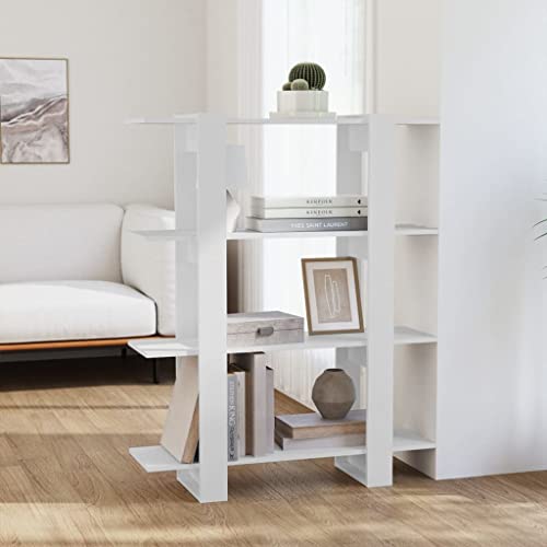HANJIEFACAI Bücherregal/Raumteiler Weiß 100x30x123,5 cm Small Shelf Bookcase Small Bookshelf Display Cabinet für Balkon Arbeitszimmer Wohnzimmer Schlafzimmer von HANJIEFACAI