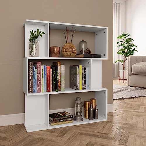 HANJIEFACAI Bücherregal/Raumteiler Weiß 80x24x96 cm Holzwerkstoff Shelves for Bedroom Book Shelf Small Bookshelf Book Shelves für Flur Wohnzimmer Arbeitszimmer Schlafzimmer von HANJIEFACAI
