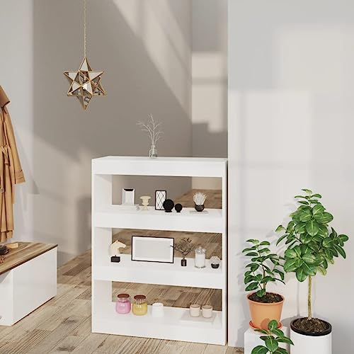HANJIEFACAI Bücherregal/Raumteiler Weiß 80x30x103 cm Holzwerkstoff Shelves for Bedroom Bookcase Small Bookshelf Display Cabinet für Wohnzimmer Arbeitszimmer Schlafzimmer Balkon von HANJIEFACAI