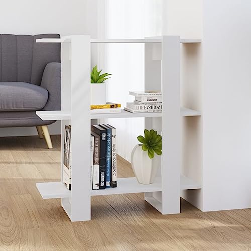 HANJIEFACAI Bücherregal/Raumteiler Weiß 80x30x87 cm Small Bookcase Bookcase Cabinet Display Cabinet für Wohnzimmer Flur Schlafzimmer Arbeitszimmer von HANJIEFACAI