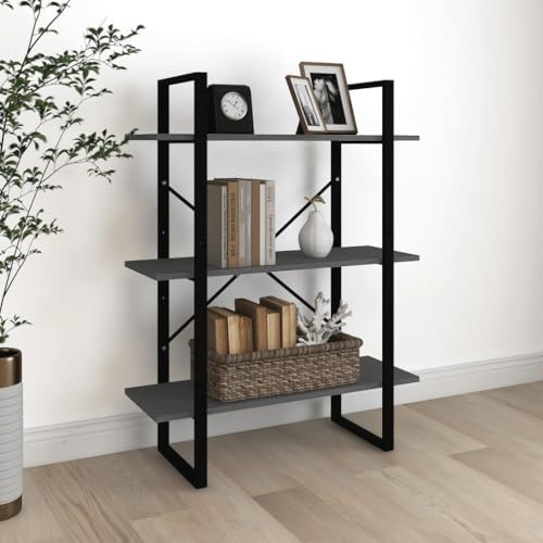 HANJIEFACAI Bücherregal 3 Böden Grau 80x30x105 cm Massivholz Kiefer Small Shelf Cabinet Small Bookshelf Shelf Organizer für Arbeitszimmer Balkon Schlafzimmer Flur HANJIEFACAI Bücherregal 3 Böden Grau 80x30x105 cm Massivholz Kiefer Small Shelf Cabinet Small Bookshelf Shelf Organizer für Arbeitszimmer Balkon Schlafzimmer Flur von HANJIEFACAI