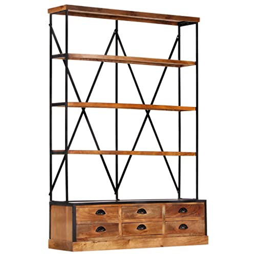 HANJIEFACAI Bücherregal 4 Ebenen 6 Schubladen 122×36×181 cm Massivholz Small Bookcase Book Shelf Cabinet Book Shelves für Wohnzimmer Arbeitszimmer Schlafzimmer Balkon HANJIEFACAI Bücherregal 4 Ebenen 6 Schubladen 122×36×181 cm Massivholz Small Bookcase Book Shelf Cabinet Book Shelves für Wohnzimmer Arbeitszimmer Schlafzimmer Balkon von HANJIEFACAI