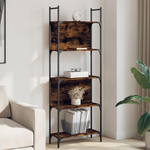HANJIEFACAI Bücherregal 5 Böden Räuchereiche 60,5x24x166,5 cm Holzwerkstoff Small Bookcase Book Shelf Cabinet Book Shelves für Balkon Arbeitszimmer Schlafzimmer Wohnzimmer HANJIEFACAI Bücherregal 5 Böden Räuchereiche 60,5x24x166,5 cm Holzwerkstoff Small Bookcase Book Shelf Cabinet Book Shelves für Balkon Arbeitszimmer Schlafzimmer Wohnzimmer von HANJIEFACAI