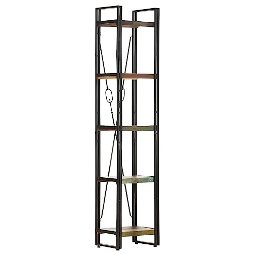 HANJIEFACAI Bücherregal 5 Fächer 40x30x180 cm Altholz Massiv Small Bookcase Book Shelf Cabinet Book Shelves für Wohnzimmer Balkon Schlafzimmer Flur von HANJIEFACAI