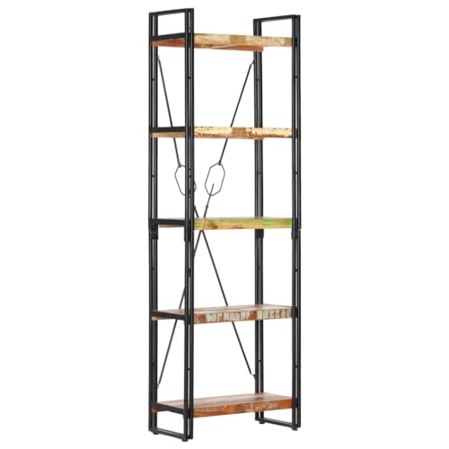 HANJIEFACAI Bücherregal 5 Fächer 60x30x180 cm Altholz Massiv Small Bookcase Book Shelf Cabinet Book Shelves für Wohnzimmer Balkon Schlafzimmer Flur HANJIEFACAI Bücherregal 5 Fächer 60x30x180 cm Altholz Massiv Small Bookcase Book Shelf Cabinet Book Shelves für Wohnzimmer Balkon Schlafzimmer Flur von HANJIEFACAI