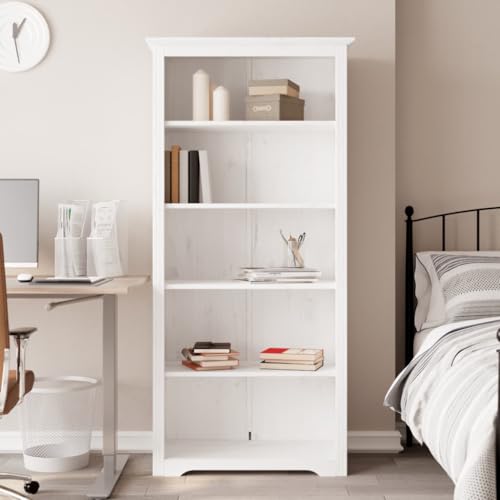HANJIEFACAI Bücherregal 5 Fächer BODO Weiß 82x40x173 cm Massivholz Kiefer Small Bookcase Bookcase Cabinet Bookshelves für Wohnzimmer Flur Arbeitszimmer Balkon HANJIEFACAI Bücherregal 5 Fächer BODO Weiß 82x40x173 cm Massivholz Kiefer Small Bookcase Bookcase Cabinet Bookshelves für Wohnzimmer Flur Arbeitszimmer Balkon von HANJIEFACAI