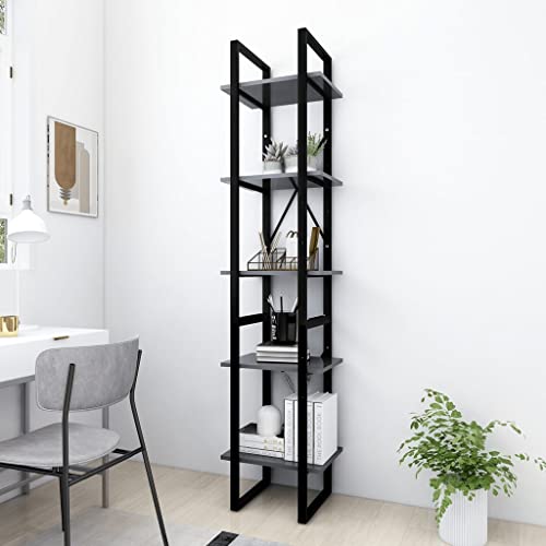 HANJIEFACAI Bücherregal 5 Fächer Grau 40x30x175 cm Holzwerkstoff Small Bookcase Book Shelf Bookcase Book Shelves für Flur Wohnzimmer Balkon Arbeitszimmer HANJIEFACAI Bücherregal 5 Fächer Grau 40x30x175 cm Holzwerkstoff Small Bookcase Book Shelf Bookcase Book Shelves für Flur Wohnzimmer Balkon Arbeitszimmer von HANJIEFACAI