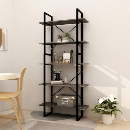 HANJIEFACAI Bücherregal 5 Fächer Grau 80x30x175 cm Massivholz Kiefer Shelves for Bedroom Bookcase Small Bookshelf Display Cabinet für Flur Wohnzimmer Schlafzimmer Balkon HANJIEFACAI Bücherregal 5 Fächer Grau 80x30x175 cm Massivholz Kiefer Shelves for Bedroom Bookcase Small Bookshelf Display Cabinet für Flur Wohnzimmer Schlafzimmer Balkon von HANJIEFACAI