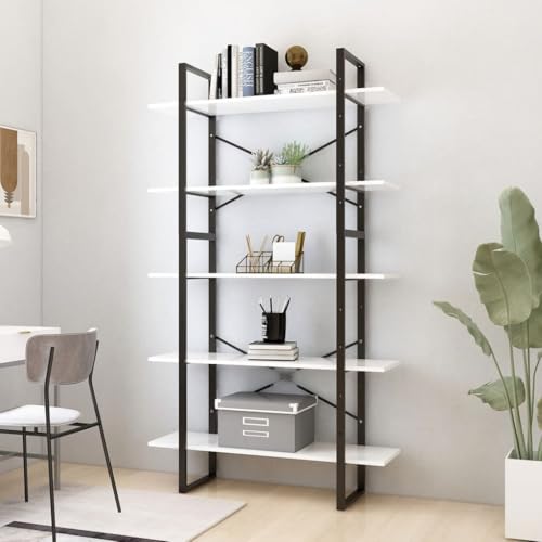 HANJIEFACAI Bücherregal 5 Fächer Weiß 100x30x175 cm Holzwerkstoff Small Bookcase Book Shelf Bookcase Book Shelves für Flur Wohnzimmer Balkon Arbeitszimmer HANJIEFACAI Bücherregal 5 Fächer Weiß 100x30x175 cm Holzwerkstoff Small Bookcase Book Shelf Bookcase Book Shelves für Flur Wohnzimmer Balkon Arbeitszimmer von HANJIEFACAI