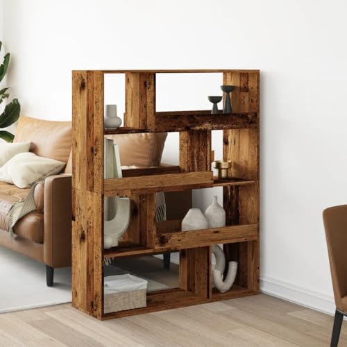 HANJIEFACAI Bücherregal Altholz-Optik 100x33x125,5 cm Holzwerkstoff Shelves for Bedroom Cabinet Small Bookshelf Bookshelves für Flur Arbeitszimmer Schlafzimmer Wohnzimmer von HANJIEFACAI