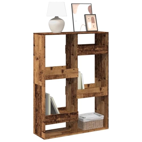 HANJIEFACAI Bücherregal Altholz-Optik 100x33x135 cm Holzwerkstoff Vitrine Book Shelf Bookcase Bookshelves für Arbeitszimmer Wohnzimmer Schlafzimmer Flur von HANJIEFACAI