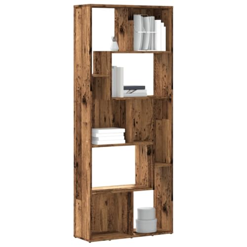HANJIEFACAI Bücherregal Altholz-Optik 67x24x161 cm Holzwerkstoff Small Bookcase Bookcase Small Bookshelf Shelf Organizer für Schlafzimmer Wohnzimmer Flur Arbeitszimmer von HANJIEFACAI