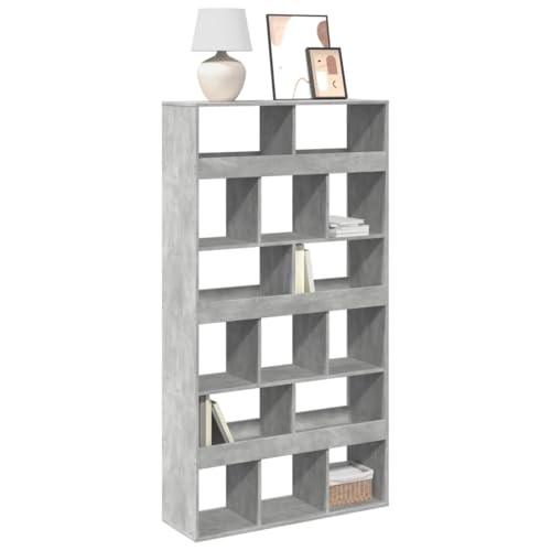 HANJIEFACAI Bücherregal Betongrau 100x33x187,5 cm Holzwerkstoff Small Shelf Book Shelf Small Bookshelf Display Cabinet für Wohnzimmer Flur Schlafzimmer Arbeitszimmer von HANJIEFACAI