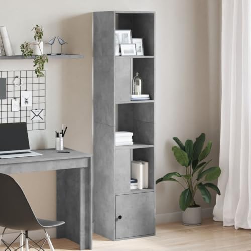 HANJIEFACAI Bücherregal Betongrau 40x36x189 cm Holzwerkstoff Small Shelf Cabinet Small Bookshelf Shelf Organizer für Balkon Flur Arbeitszimmer Schlafzimmer HANJIEFACAI Bücherregal Betongrau 40x36x189 cm Holzwerkstoff Small Shelf Cabinet Small Bookshelf Shelf Organizer für Balkon Flur Arbeitszimmer Schlafzimmer von HANJIEFACAI