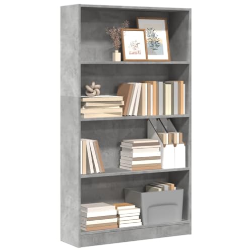 HANJIEFACAI Bücherregal Betongrau 80x24x143 cm Holzwerkstoff Small Shelf Book Shelf Small Bookshelf Book Shelves für Wohnzimmer Flur Schlafzimmer Balkon von HANJIEFACAI