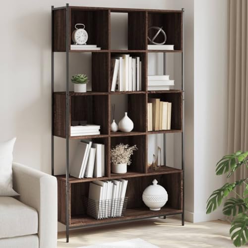 HANJIEFACAI Bücherregal Braun Eichen-Optik 102x28x172 cm Holzwerkstoff Small Shelf Book Shelf Organizer Display Cabinet für Arbeitszimmer Schlafzimmer Wohnzimmer Flur von HANJIEFACAI