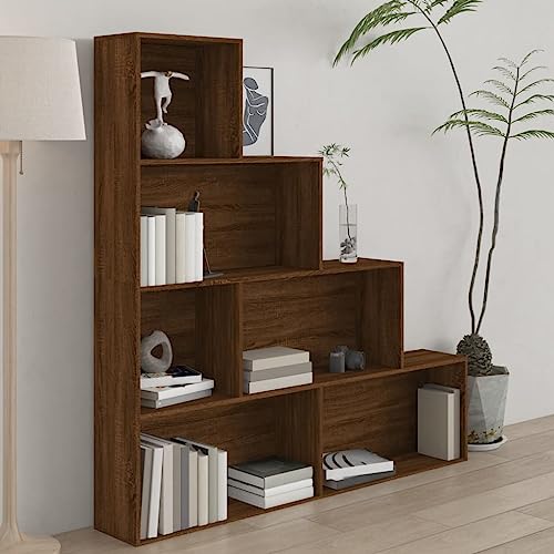 HANJIEFACAI Bücherregal Braun Eichen-Optik 155x24x160 cm Small Shelf Book Shelf Small Bookshelf Display Cabinet für Arbeitszimmer Balkon Flur Wohnzimmer von HANJIEFACAI
