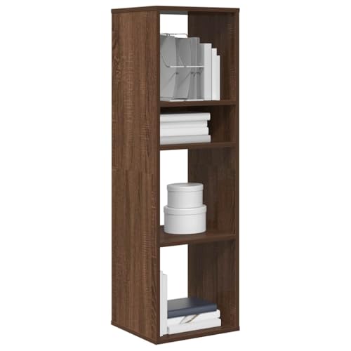 HANJIEFACAI Bücherregal Braun Eichen-Optik 34x31x112 cm Holzwerkstoff Small Bookcase Cabinet Small Bookshelf Shelf Organizer für Wohnzimmer Schlafzimmer Balkon Arbeitszimmer von HANJIEFACAI