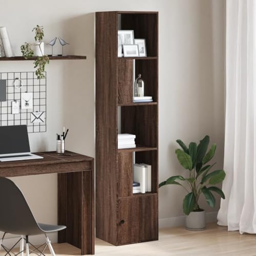 HANJIEFACAI Bücherregal Braun Eichen-Optik 40x36x189 cm Holzwerkstoff Small Shelf Cabinet Small Bookshelf Shelf Organizer für Balkon Flur Arbeitszimmer Schlafzimmer von HANJIEFACAI