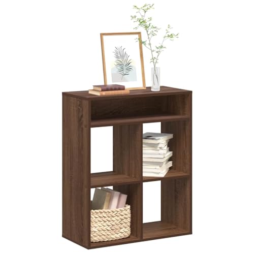 HANJIEFACAI Bücherregal Braun Eichen-Optik 66x31x80 cm Holzwerkstoff Small Bookcase Cabinet Small Bookshelf Shelf Organizer für Wohnzimmer Schlafzimmer Balkon Arbeitszimmer von HANJIEFACAI