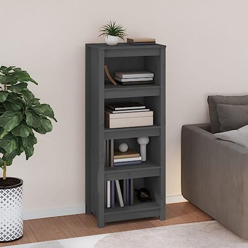 HANJIEFACAI Bücherregal Grau 50x35x125,5 cm Massivholz Kiefer Bücherregal Book Shelf Cabinet Small Bookshelf für Schlafzimmer Arbeitszimmer Flur Balkon HANJIEFACAI Bücherregal Grau 50x35x125,5 cm Massivholz Kiefer Bücherregal Book Shelf Cabinet Small Bookshelf für Schlafzimmer Arbeitszimmer Flur Balkon von HANJIEFACAI