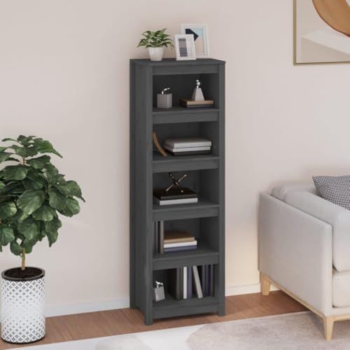 HANJIEFACAI Bücherregal Grau 50x35x154 cm Massivholz Kiefer Bücherregal Book Shelf Cabinet Small Bookshelf für Schlafzimmer Arbeitszimmer Flur Balkon HANJIEFACAI Bücherregal Grau 50x35x154 cm Massivholz Kiefer Bücherregal Book Shelf Cabinet Small Bookshelf für Schlafzimmer Arbeitszimmer Flur Balkon von HANJIEFACAI