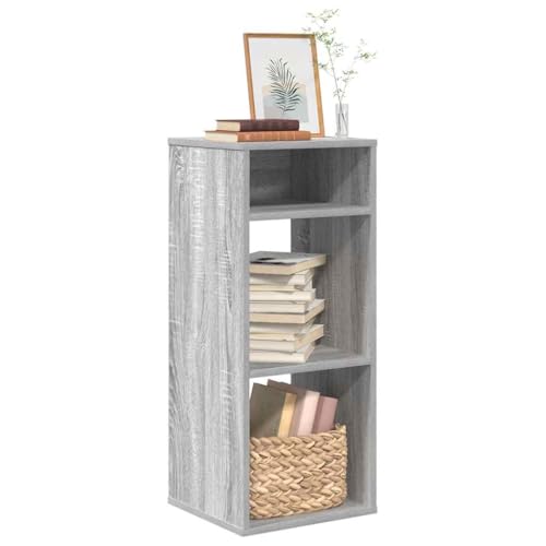 HANJIEFACAI Bücherregal Grau Sonoma 34x31x80 cm Holzwerkstoff Small Bookcase Cabinet Small Bookshelf Shelf Organizer für Wohnzimmer Schlafzimmer Balkon Arbeitszimmer von HANJIEFACAI