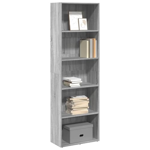 HANJIEFACAI Bücherregal Grau Sonoma 60x30x189 cm Holzwerkstoff Small Bookcase Book Shelf Bookcase Shelves for Bedroom für Arbeitszimmer Flur Balkon Schlafzimmer HANJIEFACAI Bücherregal Grau Sonoma 60x30x189 cm Holzwerkstoff Small Bookcase Book Shelf Bookcase Shelves for Bedroom für Arbeitszimmer Flur Balkon Schlafzimmer von HANJIEFACAI