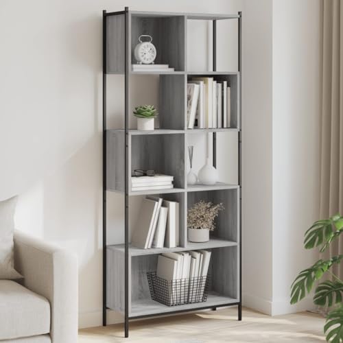 HANJIEFACAI Bücherregal Grau Sonoma 72x28x172 cm Holzwerkstoff Small Bookcase Bookcase Cabinet Display Cabinet für Arbeitszimmer Flur Schlafzimmer Wohnzimmer HANJIEFACAI Bücherregal Grau Sonoma 72x28x172 cm Holzwerkstoff Small Bookcase Bookcase Cabinet Display Cabinet für Arbeitszimmer Flur Schlafzimmer Wohnzimmer von HANJIEFACAI