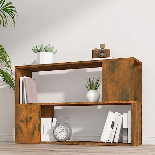 HANJIEFACAI Bücherregal Räuchereiche 100x24x63 cm Holzwerkstoff Vitrine Bookcase Cabinet Small Bookshelf für Schlafzimmer Balkon Arbeitszimmer Wohnzimmer von HANJIEFACAI