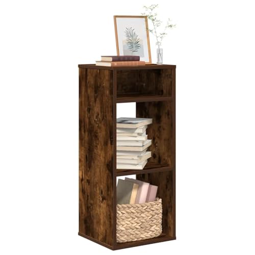 HANJIEFACAI Bücherregal Räuchereiche 34x31x80 cm Holzwerkstoff Small Bookcase Cabinet Small Bookshelf Shelf Organizer für Wohnzimmer Schlafzimmer Balkon Arbeitszimmer von HANJIEFACAI
