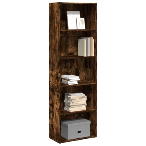 HANJIEFACAI Bücherregal Räuchereiche 60x30x189 cm Holzwerkstoff Small Bookcase Book Shelf Bookcase Shelves for Bedroom für Arbeitszimmer Flur Balkon Schlafzimmer von HANJIEFACAI
