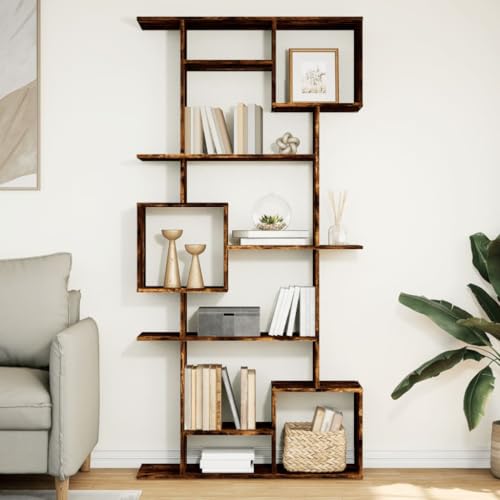 HANJIEFACAI Bücherregal Räuchereiche 92x29x188 cm Holzwerkstoff Small Shelf Bookcase Small Bookshelf Bookshelves für Balkon Arbeitszimmer Wohnzimmer Flur von HANJIEFACAI