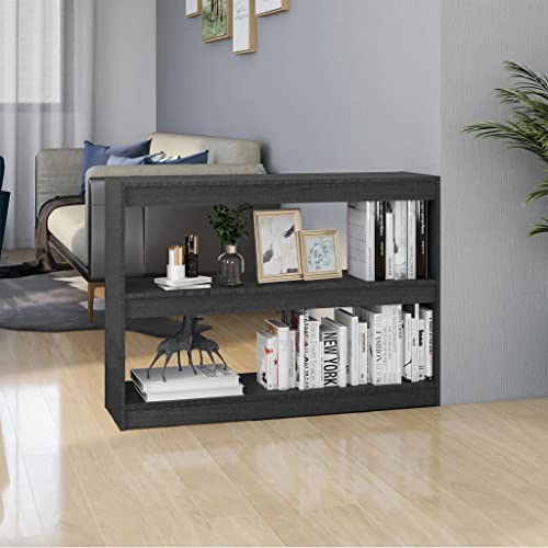 HANJIEFACAI Bücherregal Raumteiler Grau 100x30x71,5 cm Massivholz Kiefer Small Shelf Bookcase Small Bookshelf Display Cabinet für Schlafzimmer Balkon Flur Arbeitszimmer HANJIEFACAI Bücherregal Raumteiler Grau 100x30x71,5 cm Massivholz Kiefer Small Shelf Bookcase Small Bookshelf Display Cabinet für Schlafzimmer Balkon Flur Arbeitszimmer von HANJIEFACAI