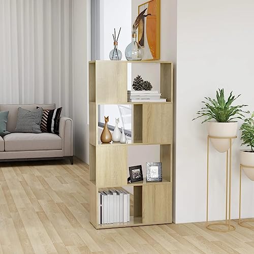 HANJIEFACAI Bücherregal Raumteiler Sonoma-Eiche 60x24x124,5cm Holzwerkstoff Display Cabinet Small Bookshelf Shelf Organizer Bookshelves für Flur Arbeitszimmer Balkon Wohnzimmer HANJIEFACAI Bücherregal Raumteiler Sonoma-Eiche 60x24x124,5cm Holzwerkstoff Display Cabinet Small Bookshelf Shelf Organizer Bookshelves für Flur Arbeitszimmer Balkon Wohnzimmer von HANJIEFACAI