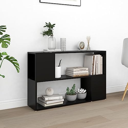 HANJIEFACAI Bücherregal Schwarz 100x24x63 cm Holzwerkstoff Vitrine Bookcase Cabinet Small Bookshelf für Schlafzimmer Balkon Arbeitszimmer Wohnzimmer von HANJIEFACAI