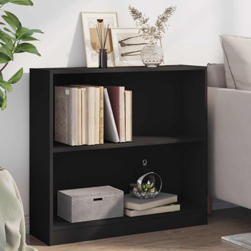 HANJIEFACAI Bücherregal Schwarz 80x24x75 cm Holzwerkstoff Small Shelf Book Shelf Small Bookshelf Book Shelves für Wohnzimmer Flur Schlafzimmer Balkon von HANJIEFACAI
