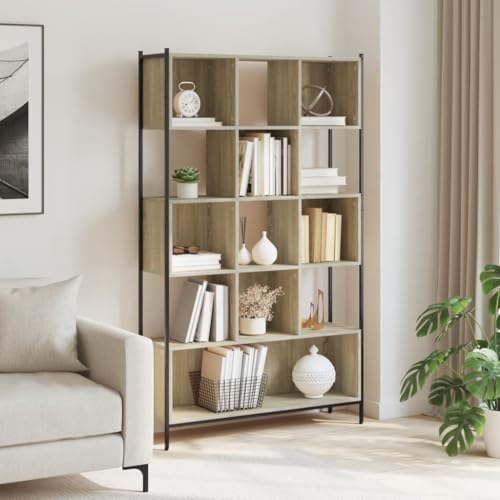 HANJIEFACAI Bücherregal Sonoma-Eiche 102x28x172 cm Holzwerkstoff Small Shelf Book Shelf Organizer Display Cabinet für Arbeitszimmer Schlafzimmer Wohnzimmer Flur HANJIEFACAI Bücherregal Sonoma-Eiche 102x28x172 cm Holzwerkstoff Small Shelf Book Shelf Organizer Display Cabinet für Arbeitszimmer Schlafzimmer Wohnzimmer Flur von HANJIEFACAI