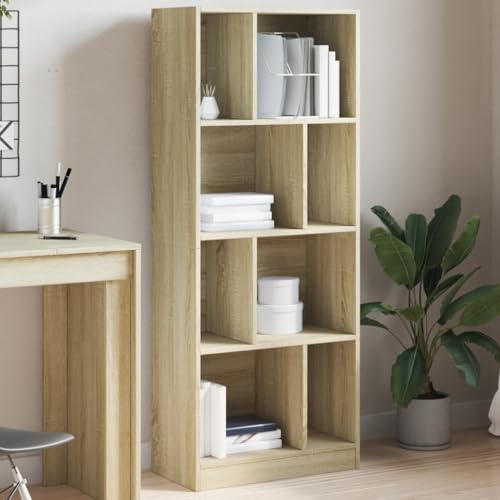HANJIEFACAI Bücherregal Sonoma-Eiche 57x28,5x141 cm Holzwerkstoff Vitrine Book Shelf Cabinet Shelf Organizer für Balkon Wohnzimmer Schlafzimmer Arbeitszimmer HANJIEFACAI Bücherregal Sonoma-Eiche 57x28,5x141 cm Holzwerkstoff Vitrine Book Shelf Cabinet Shelf Organizer für Balkon Wohnzimmer Schlafzimmer Arbeitszimmer von HANJIEFACAI