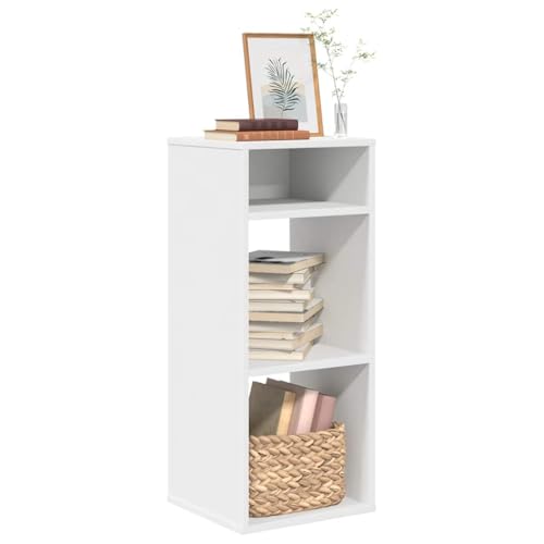 HANJIEFACAI Bücherregal Weiß 34x31x80 cm Holzwerkstoff Small Bookcase Cabinet Small Bookshelf Shelf Organizer für Wohnzimmer Schlafzimmer Balkon Arbeitszimmer von HANJIEFACAI
