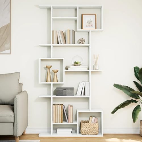 HANJIEFACAI Bücherregal Weiß 92x29x188 cm Holzwerkstoff Small Shelf Bookcase Small Bookshelf Bookshelves für Balkon Arbeitszimmer Wohnzimmer Flur HANJIEFACAI Bücherregal Weiß 92x29x188 cm Holzwerkstoff Small Shelf Bookcase Small Bookshelf Bookshelves für Balkon Arbeitszimmer Wohnzimmer Flur von HANJIEFACAI