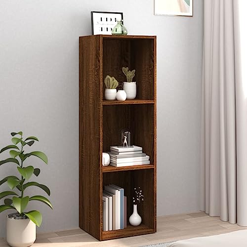 HANJIEFACAI Bücherschrank/TV-Schrank Braun Eichen-Optik 36x30x114 cm Small Shelf Book Shelf Bookcase Shelves for Bedroom für Schlafzimmer Wohnzimmer Arbeitszimmer Balkon von HANJIEFACAI