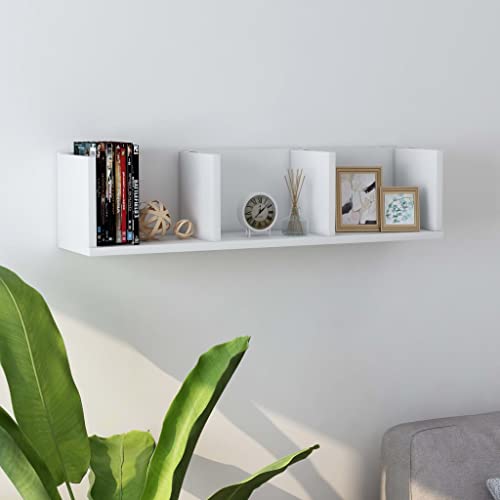HANJIEFACAI CD Wall Shelf White 75x18x18 cm Wood Material Storage Organizer for CDs DVDs Records Home Office Decor with 3 Open Compartments 40kg Capacity HANJIEFACAI CD Wall Shelf White 75x18x18 cm Wood Material Storage Organizer for CDs DVDs Records Home Office Decor with 3 Open Compartments 40kg Capacity von HANJIEFACAI