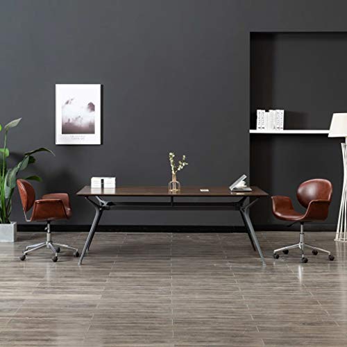 HANJIEFACAI Drehbare Esszimmerstühle 2 STK. Braun Kunstleder Besucherstuhl Esszimmerstühle Schminktisch Stuhl Stuhl Küche für Park Wohnzimmer Balkon Garten HANJIEFACAI Drehbare Esszimmerstühle 2 STK. Braun Kunstleder Besucherstuhl Esszimmerstühle Schminktisch Stuhl Stuhl Küche für Park Wohnzimmer Balkon Garten von HANJIEFACAI